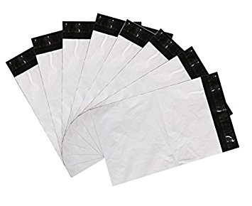 Metronic® 100 Pcs 6 x 9 White Poly Mailer Envelopes Shipping Bags with Self Adhesive, Waterproof and Tear-proof Postal Bags