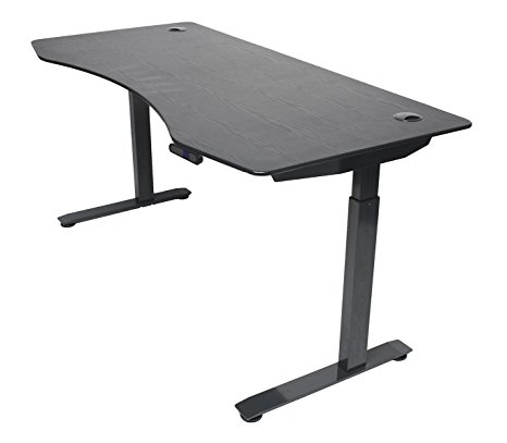 ApexDesk Elite Series 60" W Electric Height Adjustable Standing Desk (Memory Controller, 60" Top in Black, Black Frame)