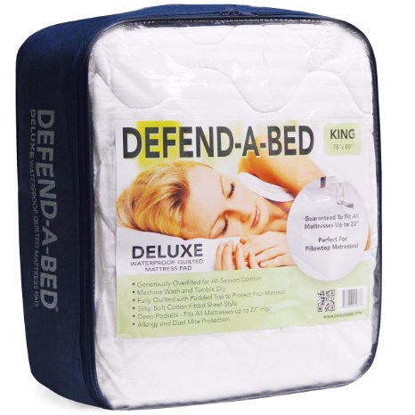 Classic Brands Defend-A-Bed Deluxe Quilted Waterproof Mattress Protector King Size