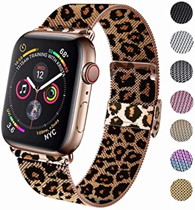 GBPOOT Compatible for Apple Watch Band 38mm 40mm 42mm 44mm, Wristband Loop Replacement Band for Iwatch Series 4,Series 3,Series 2,Series 1,Leopard ,42mm/44mm