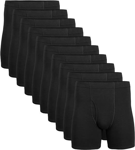 Gildan Men's Underwear Covered Waistband Boxer Briefs, Multipack