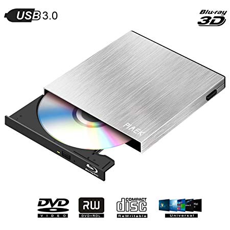 External Blu Ray DVD Drive Burner 4K 3D, Portable Ultra Slim USB 3.0 Bluray BD CD DVD Burner Player Writer Reader Disk for PC Mac OS, Windows 7/8/10,Linxus, Laptop