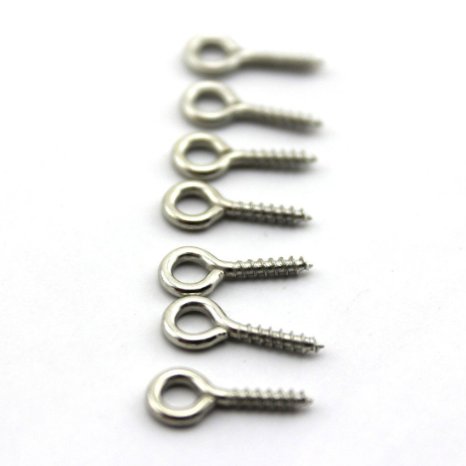 CP-nine 100 Pcs Silver Tone Screw Eyes Pin Findings for Clay Jewelry Resin Bead Plastic Size 12 Mm X Hoop 5 Mm