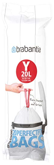 Brabantia Perfectfit Code Y Bags, White, 20 L/Size Y