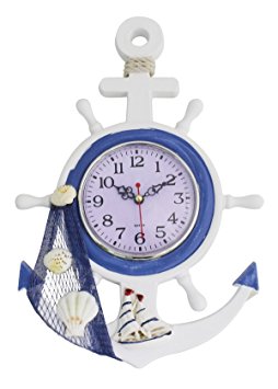 JustNile Nautical Designed Wall Clock - Sailboats with Net