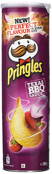 Pringles Texas BBQ Sauce Flavour Crisps, 200 g, Pack of 6