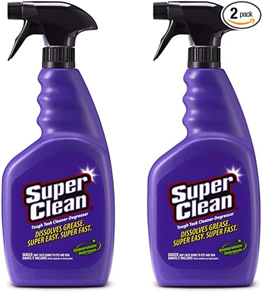 SuperClean Multi-Surface All Purpose Cleaner Degreaser Spray, Biodegradable, Full Concentrate, Scent Free, 32 Ounce, Pack of 2