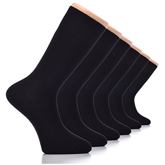 Men's Dress Socks Cotton Casual Business Black, Navy, Brown Crew Size