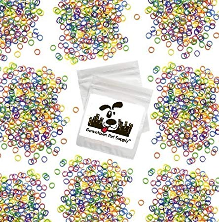 Downtown Pet Supply 500 Pack Orthodontic Elastics 1/4" (6.4mm), Multiple Mixed NEON Colors, Rubber Bands Great for Dog Grooming Top Knots, Bows, Braids, Tooth Gaps, and Dreadlocks