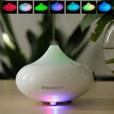 Excelvan Color Changing Aroma Diffuser Humidifier Essential Oil Aroma Diffuser Ultrasonic Humidifier Air Mist Aromatherapy Purifier (White)