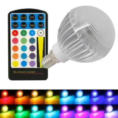 JnDee™ Dimmable RGB 5W E14 (Small Edison Screw) Colour Changing LED Light Bulb with IR Remote Control , Wall Switch Control   Memory Function