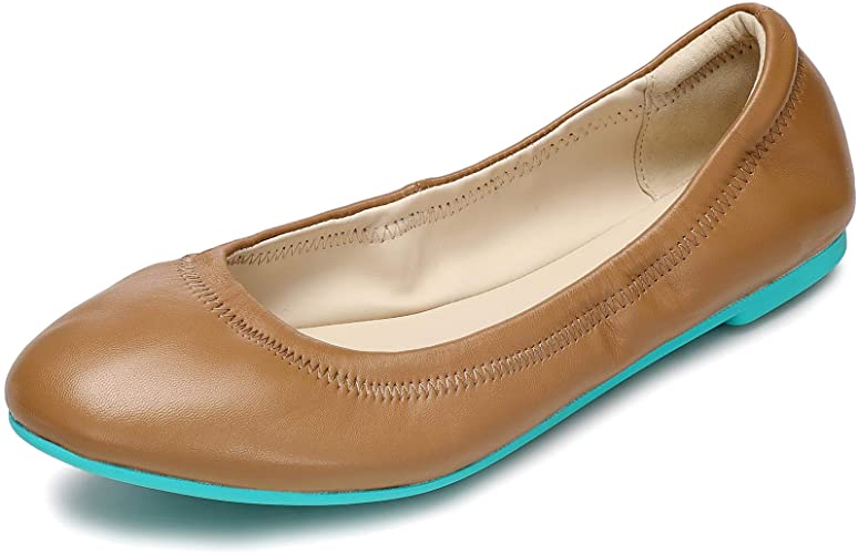 Women's Ballet Flats Leather Lambskin Loafers Classic Round Toe Casual Ladies Flat Shoes for Women