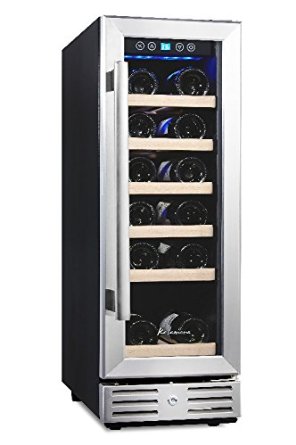 Kalamera 12'' Built-in Wine Cooler 18-bottle Stainless Steel Door Digital Temperature Control