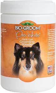 Bio-groom Pro-White Dog Grooming Powder – Harsh Coat Defense, Dog Bathing Supplies, Puppy Wash, Cat & Dog Grooming Supplies, Cruelty-Free, Made in USA, Dog Powder for Odor – 8 oz 1-Pack