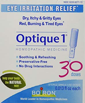 Boiron Optique 1 Eye Drops, 30 Single-use Doses, Homeopathic Medicine for Eye Irritation