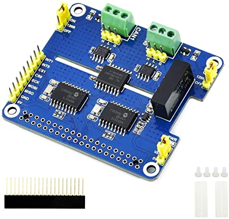 2-Channel Isolated CAN Bus Expansion HAT Compatible with Raspberry Pi/Arduino/STM32,2-CH CAN HAT with MCP2515   SN65HVD230 Dual Chips Solution,Multi Onboard Protection Circuits