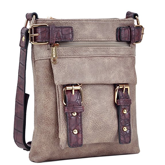 Dasein Top Belted Crossbody Bags for Women Soft Leather Messenger Bag School Bag Travel Bag