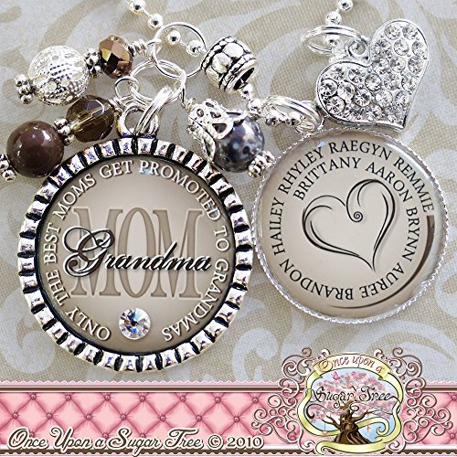 Personalized Mom Necklace-Grandma Gifts-Only the best moms get promoted to Grandma