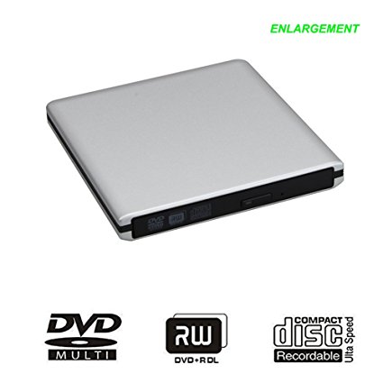 USB 3.0 DVD CD Drive, Winker External DVD RW Drive (Portable DVD Rewriter Burner DVD-RW Writer Burner with High Speed Data Transfer) for Apple Macbook Pro other Laptops Desktops (Aluminum Alloy)