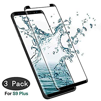 [3 Pack - Black] Samsung Galaxy S9 Plus Screen Protector(Not Glass), Weiaio - 3D PET High Definition Screen Protector Film [Anti-Scratch] [Bubble Free] Screen Protector for Galaxy S9 Plus