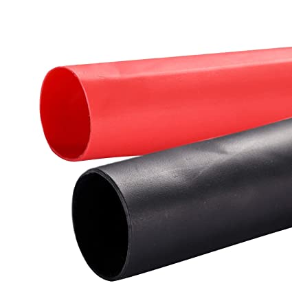 Young4us 2 Pack 1/2'' Heat Shrink Tube 3:1 Adhesive-Lined Heat Shrinkable Tubing Black&RED 4Ft