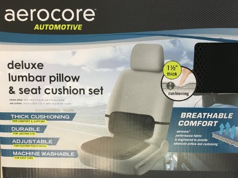 Aerocore Automotive Deluxe lumbar pillow & cushion set