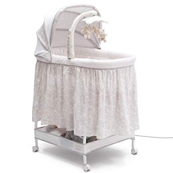 Simmons Kids Silent Auto Gliding Deluxe Bassinet, Embossed Paisley