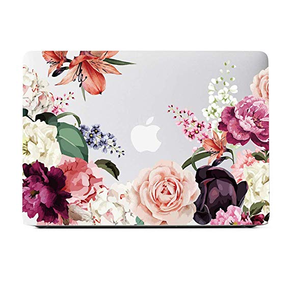 MacBook Pro 15 Inches Case Floral, Rose Flower Clear Case A1990/A1707 MacBook Pro 15 2018 2017 2016 Release, Soft Touch Matte Rubberized Hard Shell Cover MacBook Pro 15"