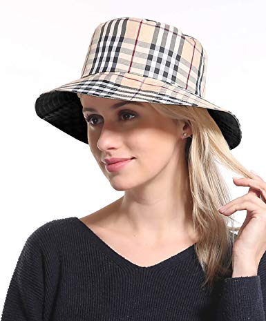 Foldable Cotton Bucket Hat for Summer Holiday Tourist Fishing, Two Side Avaiable