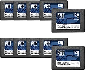 Patriot P210 SATA 3 128GB SSD 2.5 Inch Internal Solid State Drive 10 Pack, Lot of 10 - P210S128G25