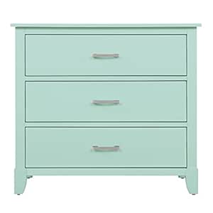 Universal 3 Drawers Chest in Seafoam Green, Kids Bedroom Dresser, Pre-Assembled Drawer Glides, Built of Sustainable New Zealand Pinewood, Mid-Century Modern