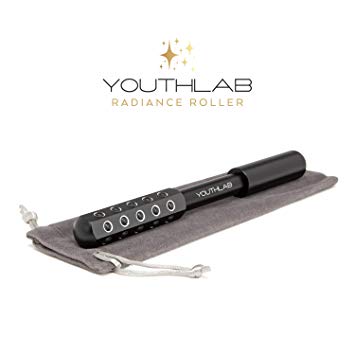 YOUTHLAB Radiance Roller - Germanium Stone Uplifting Face Massage Beauty Roller/Tool for Skin Tightening/Firming, De-Puffing, Anti-Aging and Tension Relief (Black)