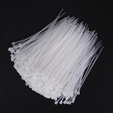 1000 Pcs Nylon Cable Ties with Self-Locking—White Zip Ties Heavy Duty—3.9/6 inch &0.12 inch Width for Home Office Garage Workshop(3x100)