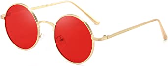 Dollger John Lennon Sunglasses for Women Men Retro Circle Hippie Sun Glasses