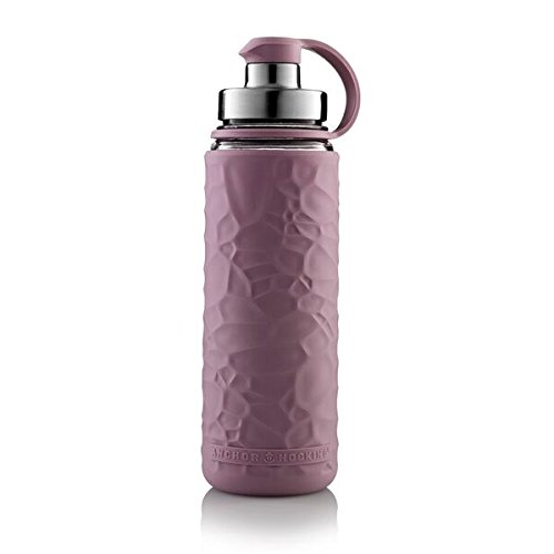 Anchor Hocking Life Durable Glass Water Bottle with Silicone Sleeve- 19.5 ounces, BPA-Free, Wide Mouth, Leak Proof Design