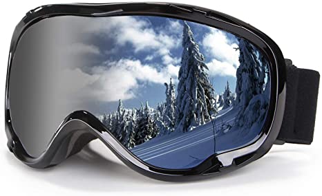 Ski Goggles Snowboard Goggles Over Glasses Skiing OTG Goggles 100% UV Protection Snowmobile Goggles Anti Fog Winter Snow Sports Goggles Dual Layers Lens Snow Goggles Helmet for Men, Women & Youth