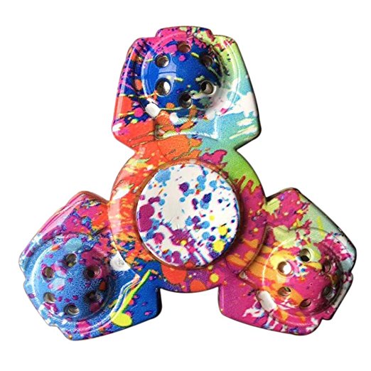 STRESS SPINNER Colorful Camo Fidget Tri Hand Spinning Finger Toy Stocking Stuffer for ADHD EDC Focus Relieves Anxiety and Boredom