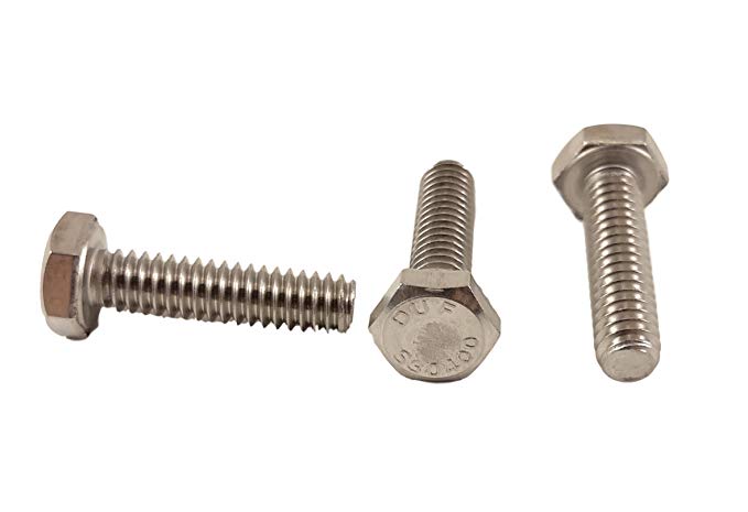Stainless 1/4-20 x 1" Hex Head Bolts (1/2" To 2-1/2" Length in Listing), 304 Stainless Steel, 100 pieces (1/4" X 1")