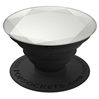 PopSockets: Collapsible Grip & Stand for Phones and Tablets - Silver Metallic Diamond