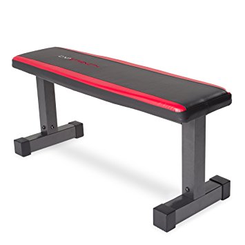 CAP Barbell Memory Foam Flat Bench, Black/Red