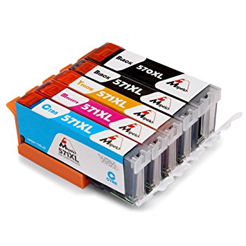 Mipelo Compatible Canon PGI-570XL CLI-571XL High Yield Ink Cartridges, Used in Canon Pixma MG5750 MG5751 MG5752 MG5753 MG6850 MG6851 MG6852 MG6853 TS5050 TS5051 TS5053 TS5055 TS6050 TS6051 TS6052 Printer (1 Large Black, 1 Small Black, 1 Cyan, 1 Magenta, 1 Yellow, 5 Pack)