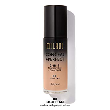 Milani Conceal   Perfect 2-in-1 Foundation Concealer, Light Tan, 1.0 Fluid Ounce