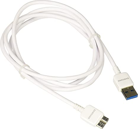 Samsung 4-Feet 11-Inch USB 3.0 Sync/Charge Data Cable for Samsung Galaxy S5 - Non-Retail Packaging - White