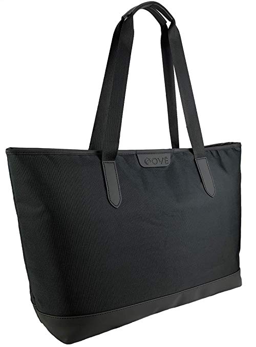 OVÉ Large Tote Bag for Women Fits 15.6 Inch Laptop Computer Black Ladies Work Tote Bag