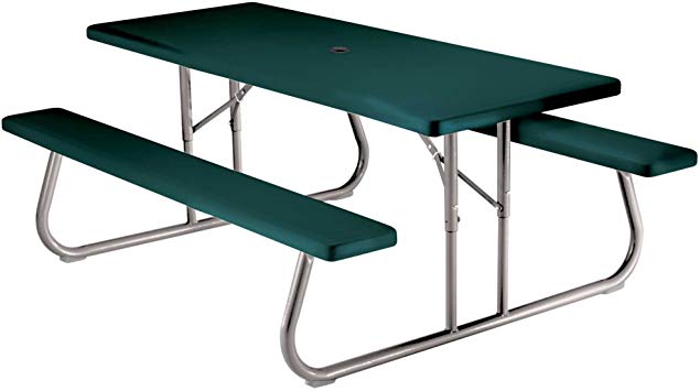 Lifetime 22123 Folding Picnic Table, 6 Feet, Hunter Green