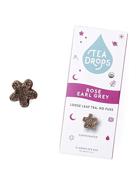 Tea Drops | Instant Organic Tea | Rose Earl Grey | 10 Handcrafted Best Selling Herbal Tea Drops | Great-Gift For Tea Lovers