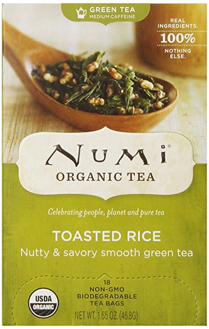 Numi Organic Tea Toasted Rice, Full Leaf Sencha Green Tea, 1.65 Ounce non-GMO Tea Bags