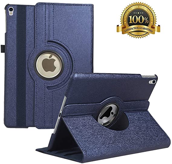 New iPad Air 3 Case 2019(3rd Gen)/iPad Pro 10.5 2017 Case- 360 Degree Rotating Adjustable Multiple Stand Smart Cover Case with Auto Sleep Wake for Apple iPad 10.5" Case (Navy Blue)