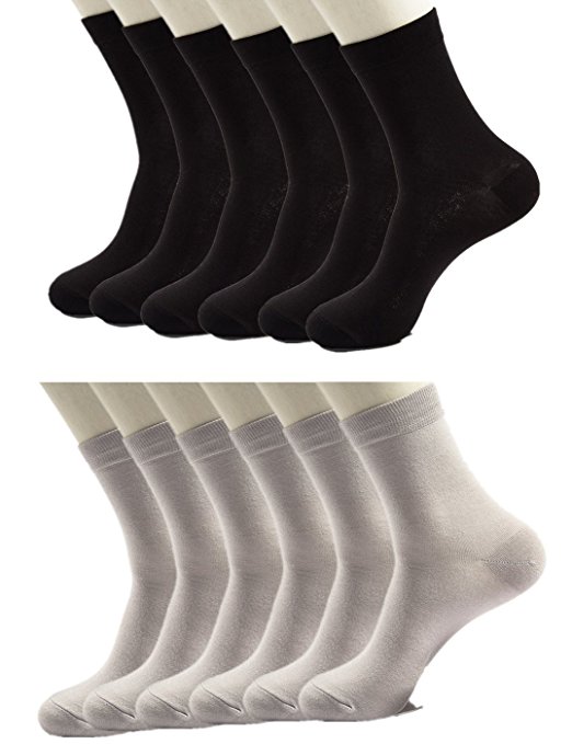 SDS Men's Casual Bamboo Fiber Socks Pack of 12