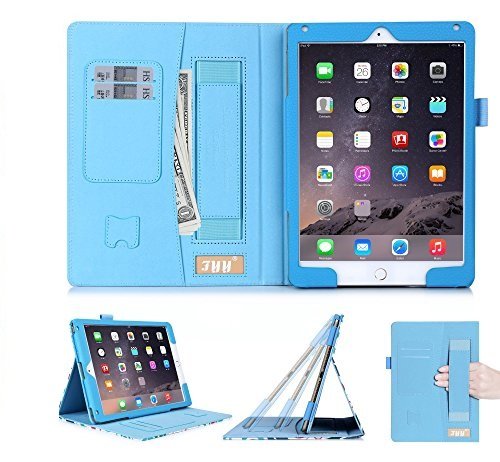 [Luxurious Protection] iPad Air 2 Case, FYY Premium Leather Case Smart Auto Wake/Sleep Cover with Velcro Hand Strap, Card Slots, Pocket for iPad Air 2 Pattern-16